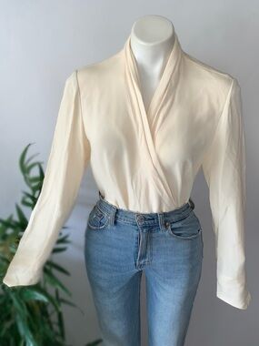 s i l k :: Gorgeous Draped Surplice Silk Blouse